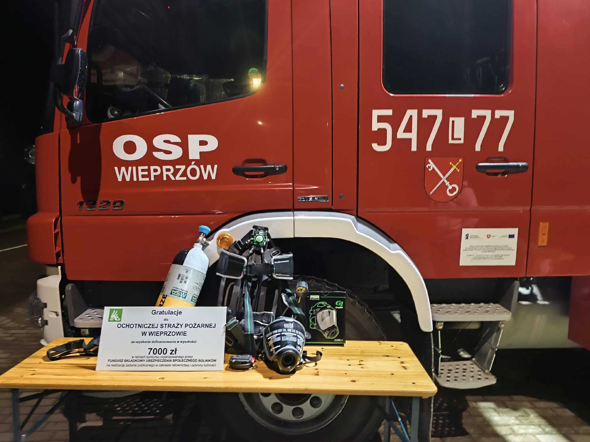 OSP Wieprzów z nowym sprzętem dzięki dofinansowaniu z FSUSR